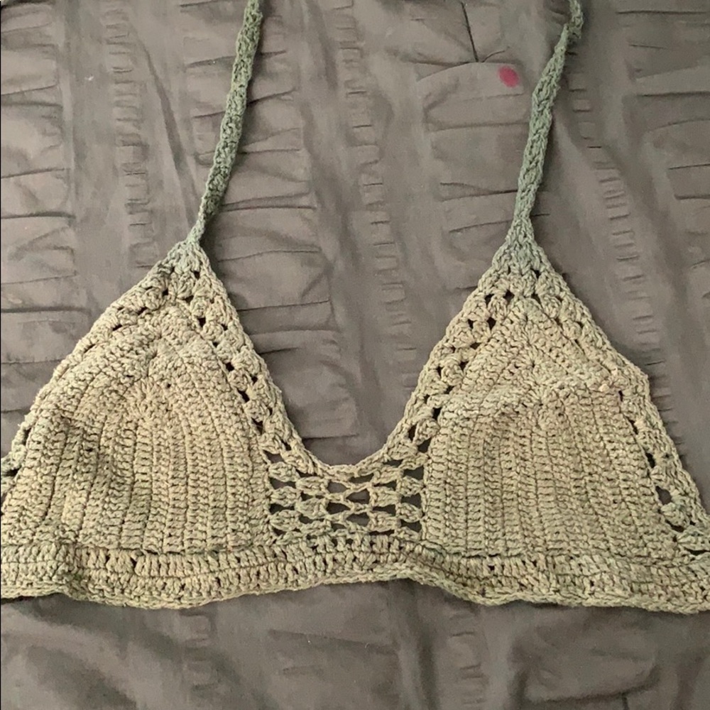 Green bathing suit top